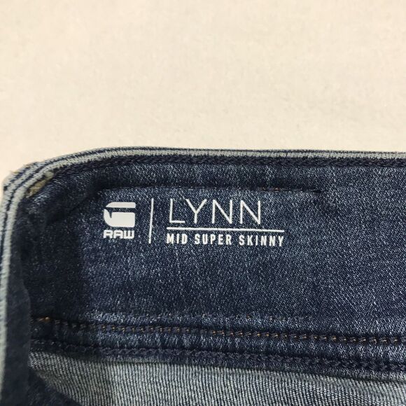 G STAR RAW Lynn Jeans Women 34x32 (32x31 actual) Mid Super Skinny Slim Distress - Picture 11 of 16
